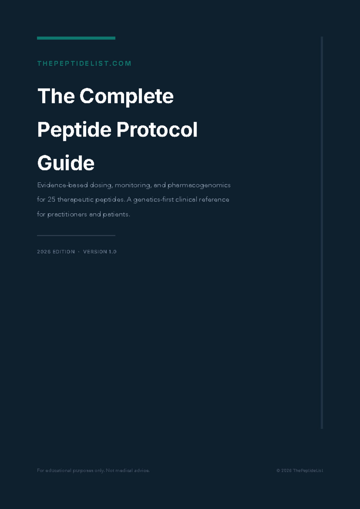 Peptide Protocol Guide 2026: Dosing, Monitoring & Pharmacogenomics - Studocu