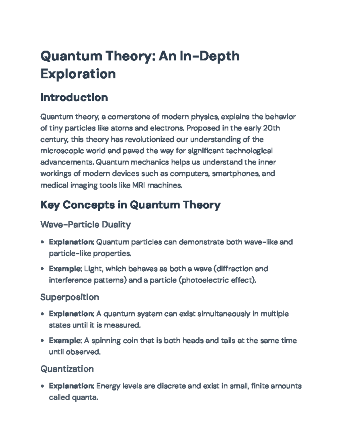 Quantum Theory (PHYS101): Comprehensive Overview of Key Concepts ...
