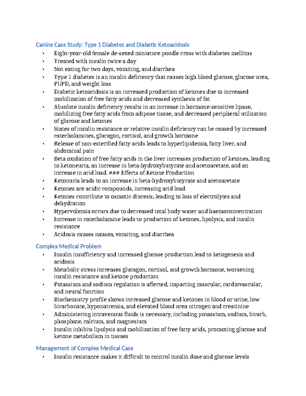 Canine case study: Type 1 diabetes and diabetic ketoacidosis management ...