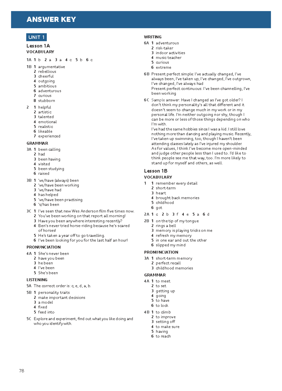 ANSWER KEY: Speakout 3rd Edition B2 Workbook - Studocu