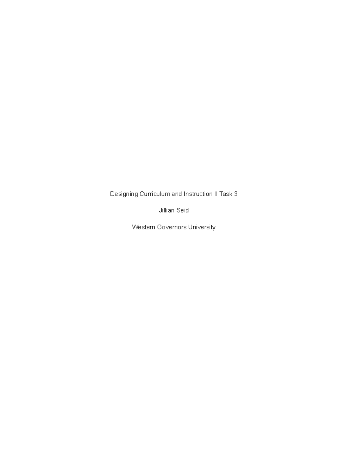 D185 Task 3 - Levering Digital Tools - Designing Curriculum and ...