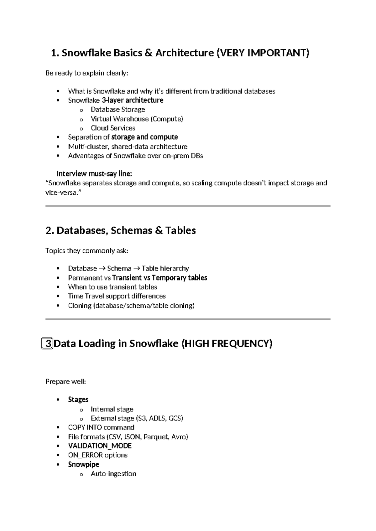 Snowflake Basics: Architecture, Data Loading & Performance Optimization ...