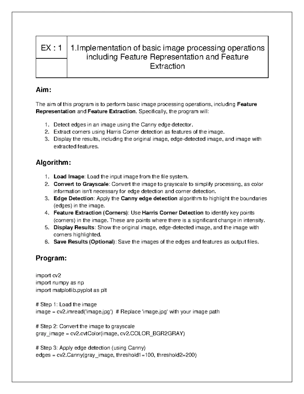 AD3511 Deep Learning Lab Manual - Experiments and Implementation Guide ...
