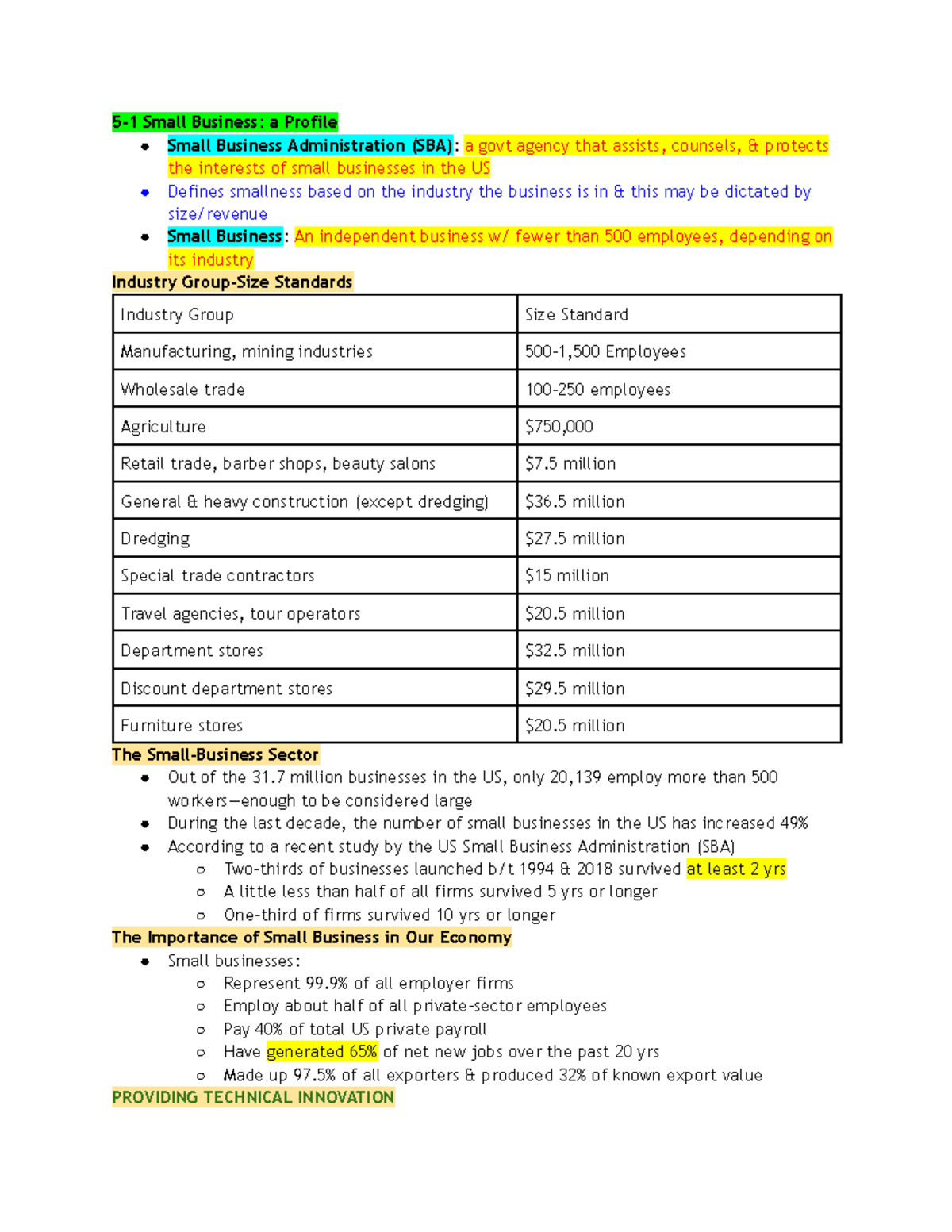 Small Business, Entrepreneurship & Franchising Insights - Ch 5 Notes ...