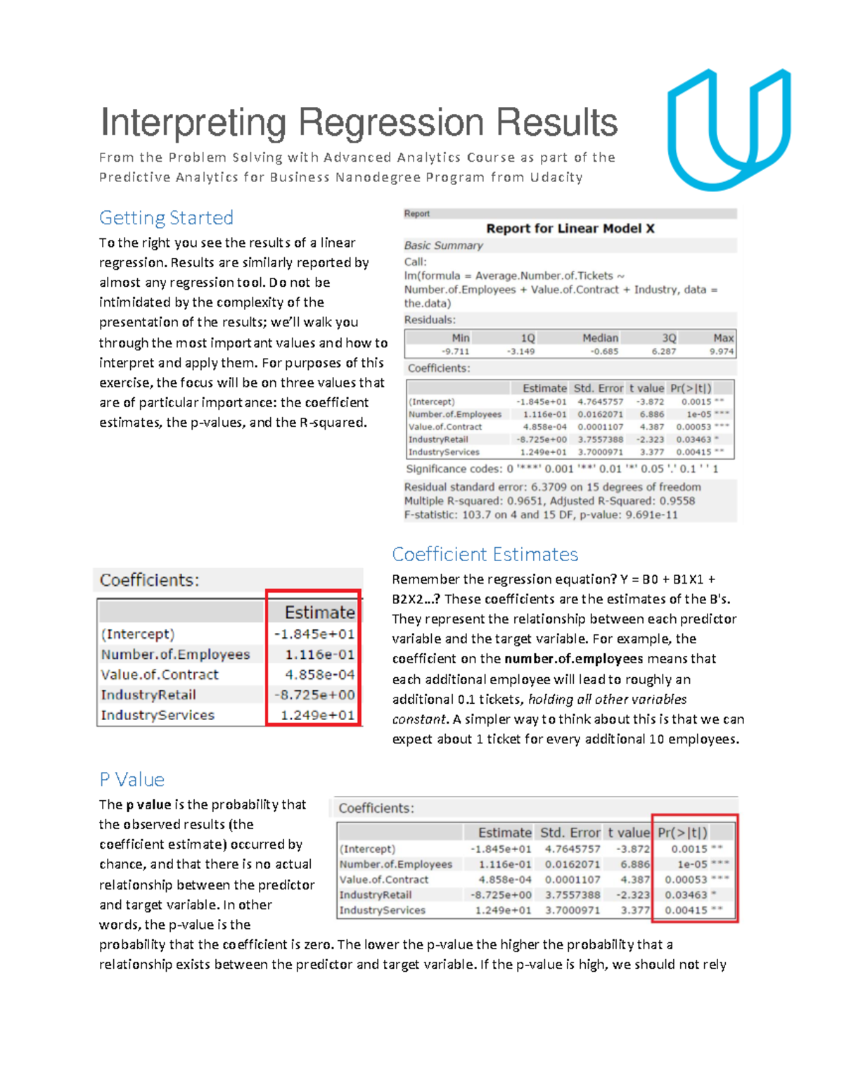 Interpreting-regression-results - Interpreting Regression Results Fro m ...