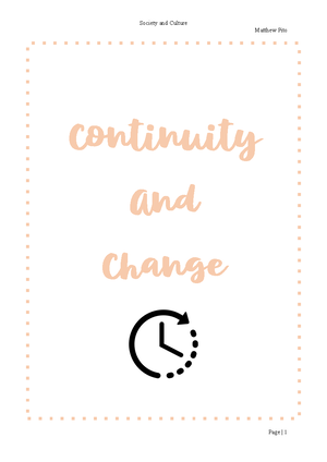 Continuity and Change in Society: Key Concepts and Theories (SOC101 ...