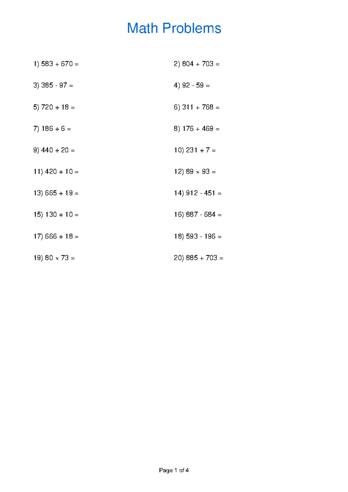 E9cf2ih17l - Math Problem Set & Answer Key - Studocu
