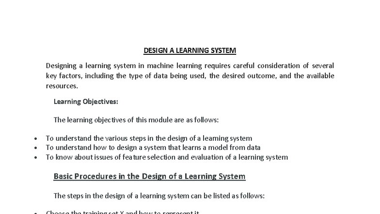 Design A Learning System - DESIGN A LEARNING SYSTEM Designing a ...