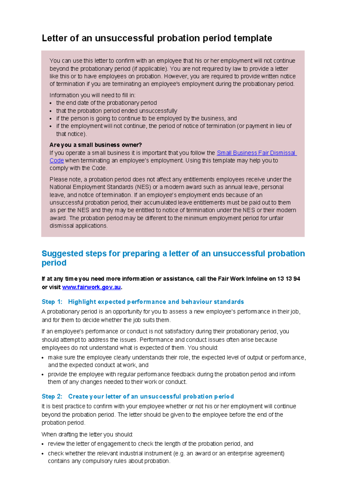 Academic Probation Letter Template