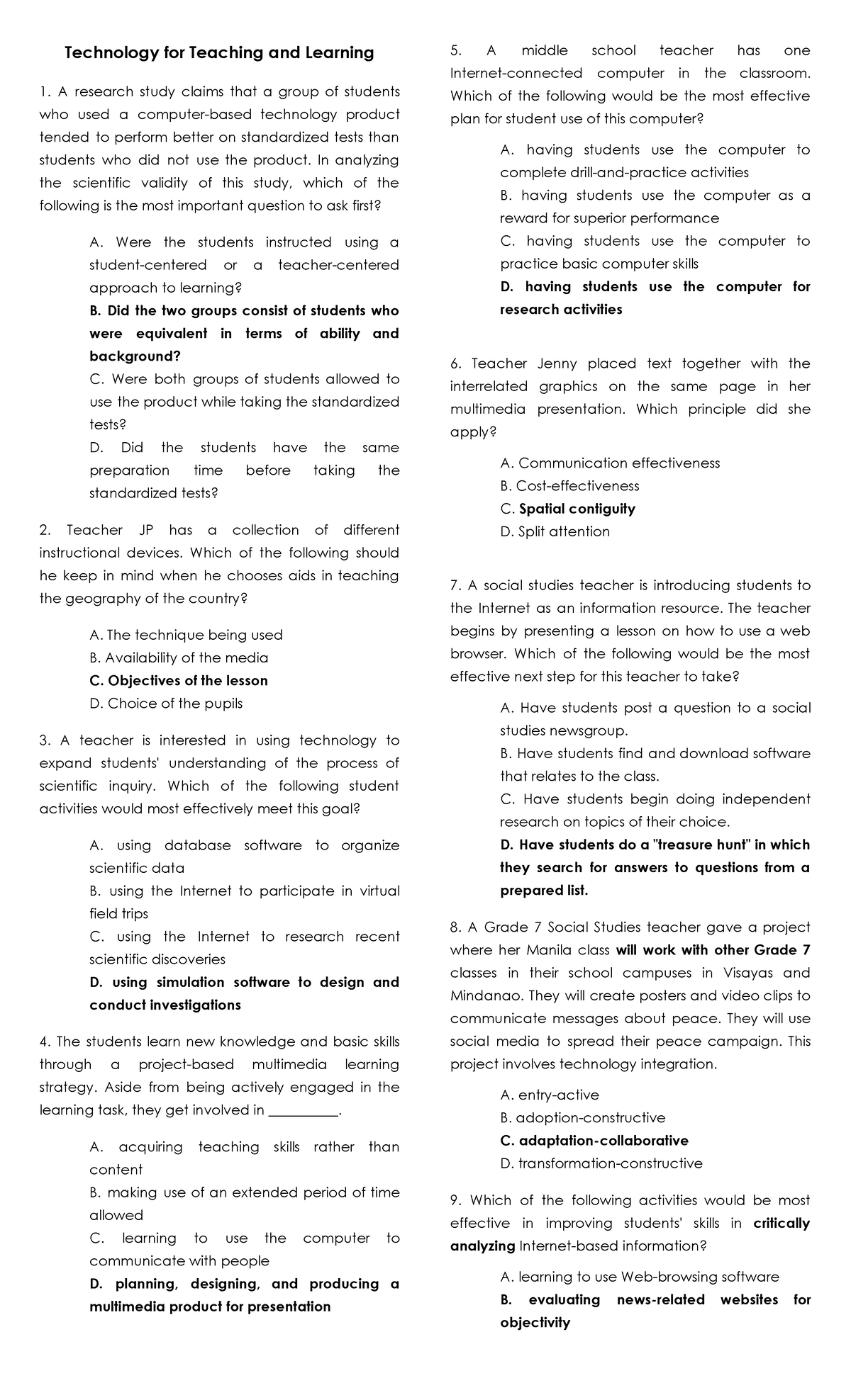 Technology for Teaching and Learning: Effective Strategies and ...