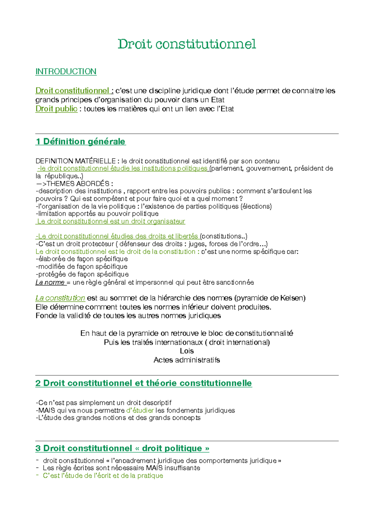 Droit Constitutionnel : Introduction et Concepts Fondamentaux - Studocu