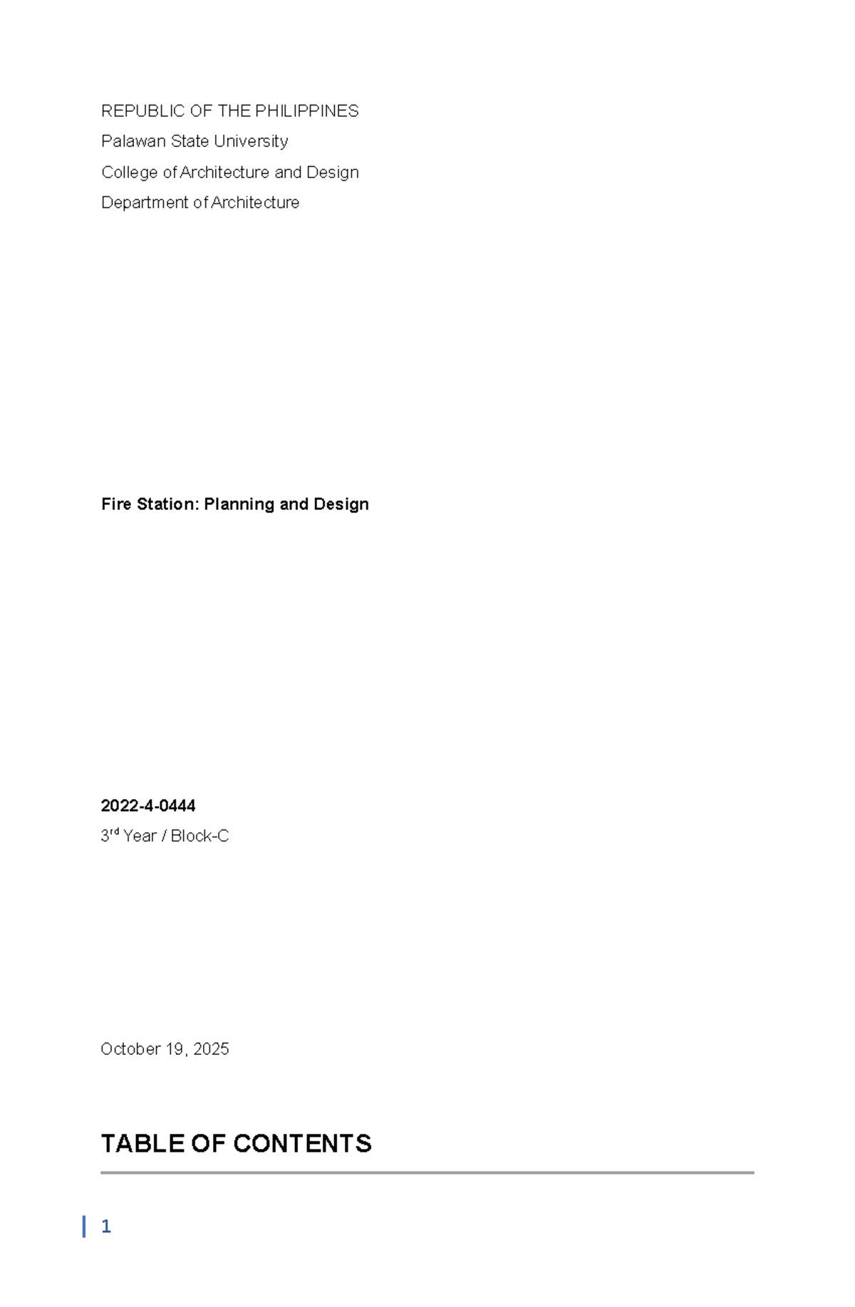 FIRE Station Design Research (ARCH 3) - Planning & Regulations - Studocu