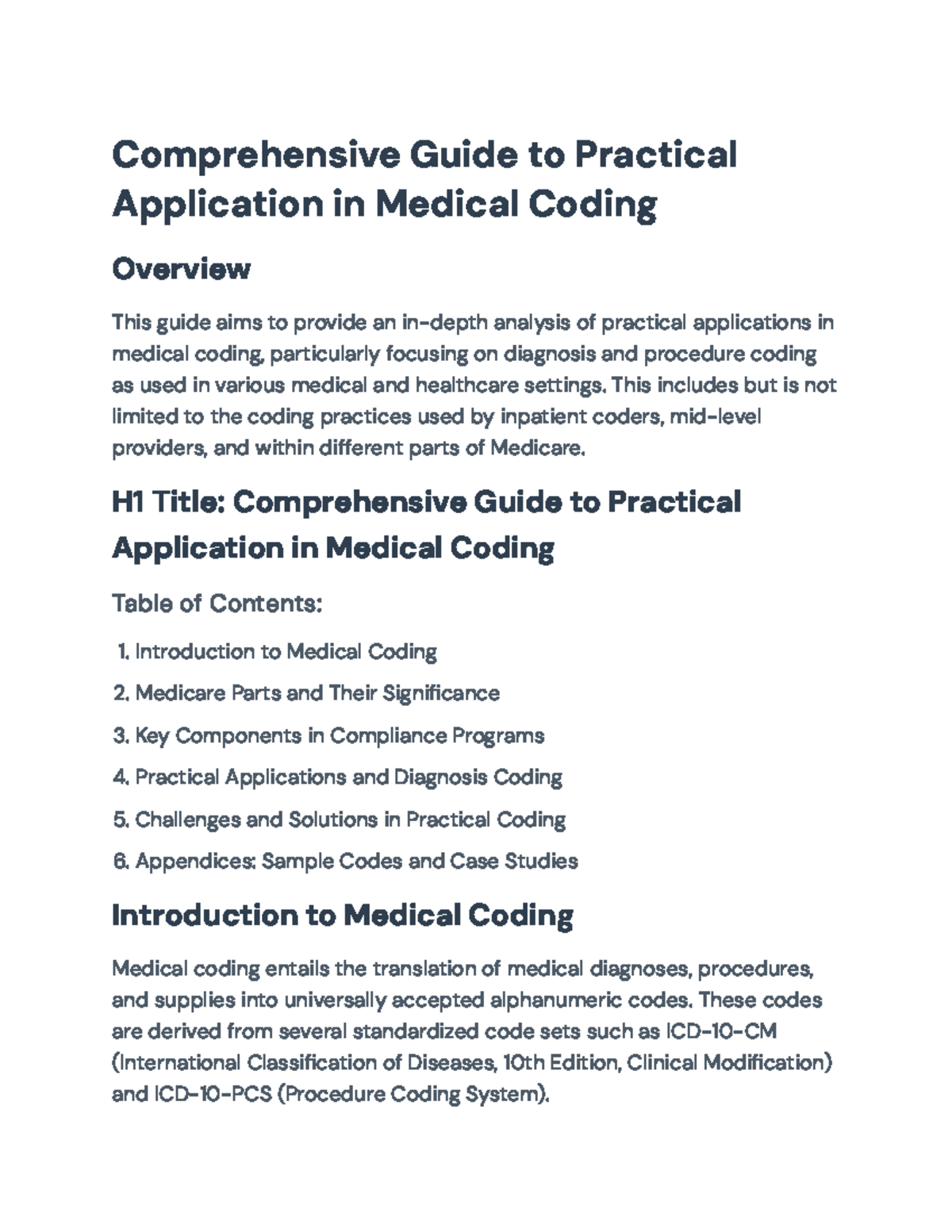 Comprehensive Guide to Practical Applications in Medical Coding (MC-301 ...