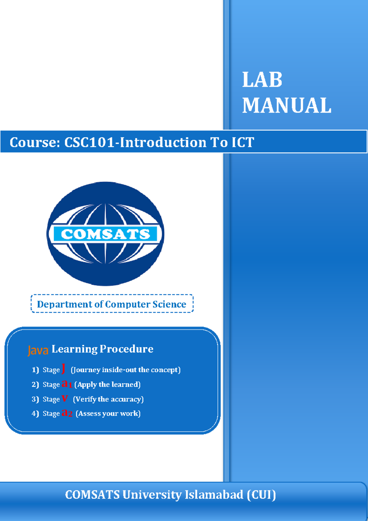 CSC101 Lab Manual: Introduction to ICT & Word Processing Activities ...