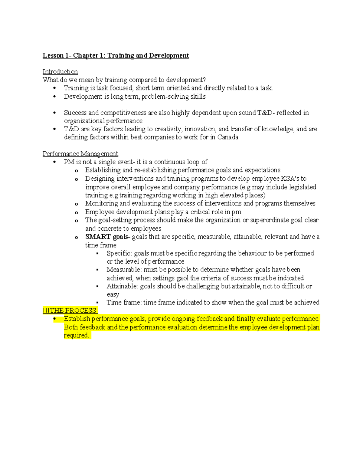 CH 1-6 Midterm Review: Training and Development Insights - Studocu