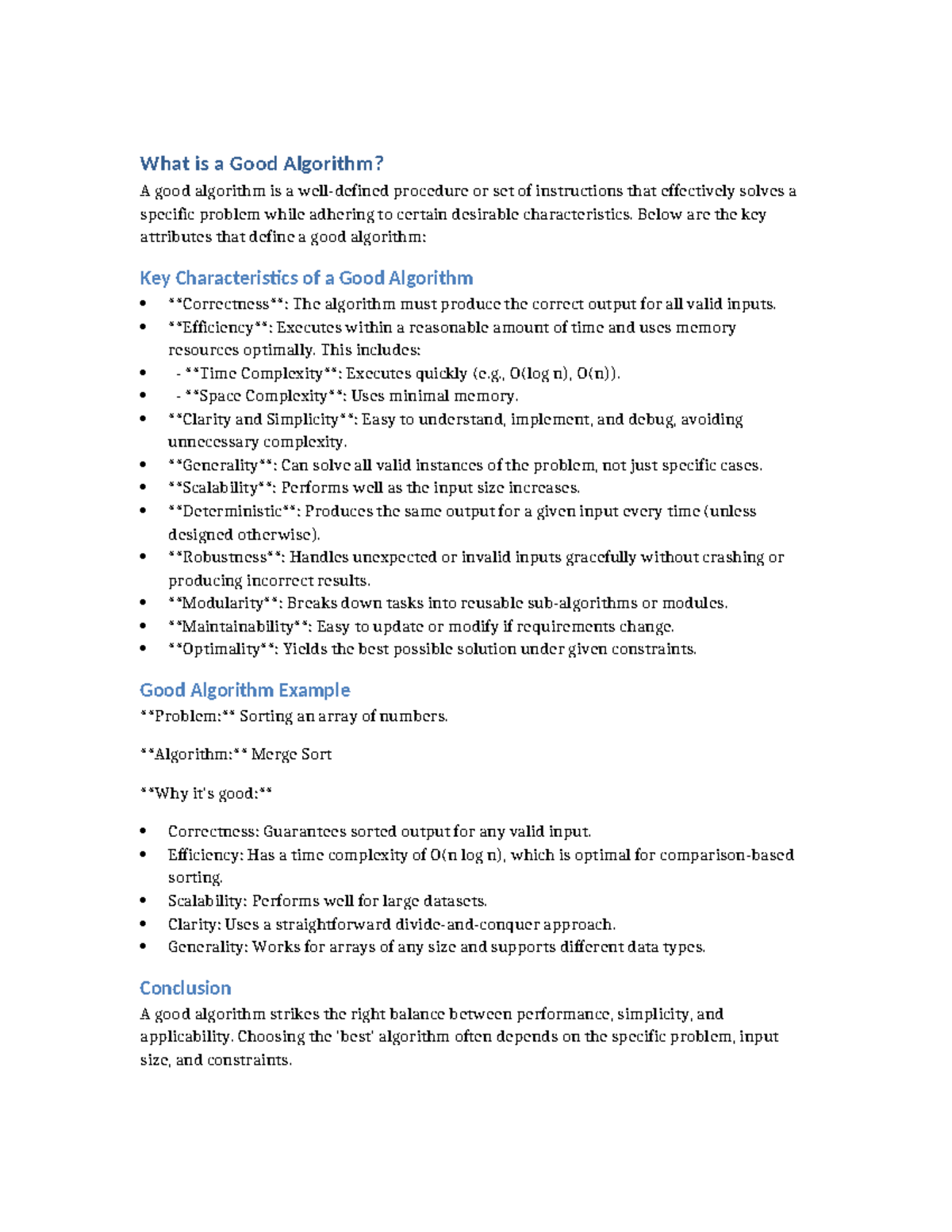 What is a Good Algorithm - Below are the key attributes that define a ...
