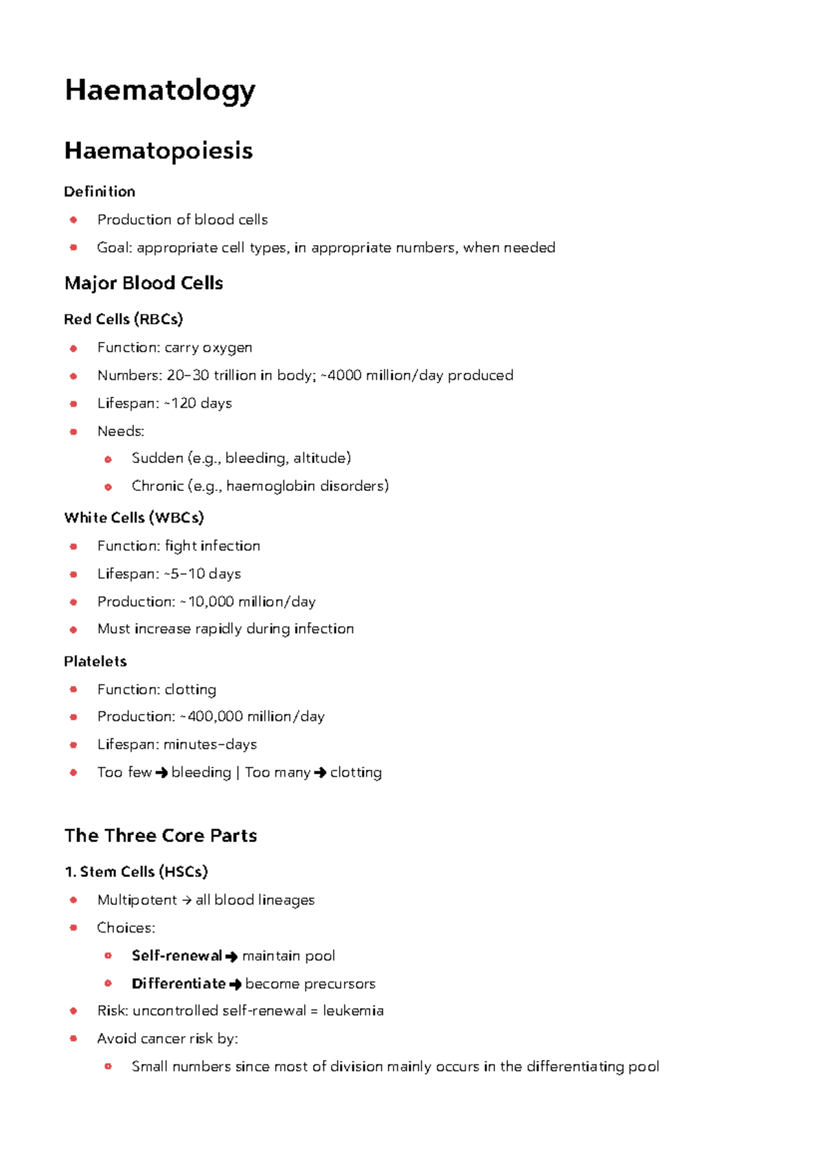 Haematology - Lecture Notes on Haematopoiesis and Blood Cell Production ...