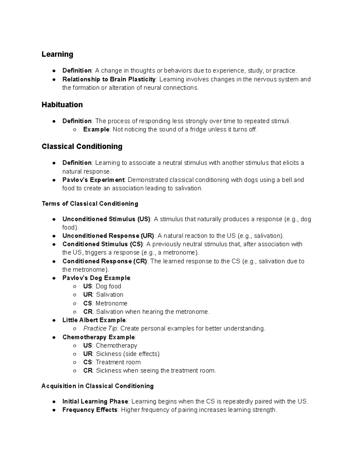 PSY 102 - Lecture 6: Learning Theories and Conditioning Concepts - Studocu