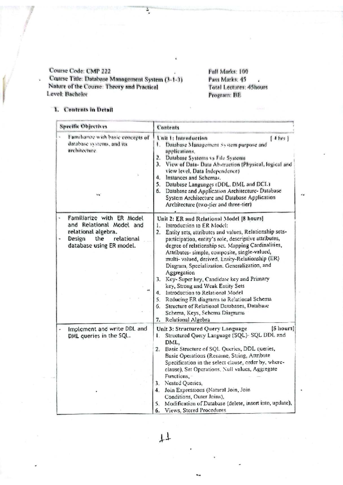 CMP Database Management System Syllabus: Theory & Practical Overview ...