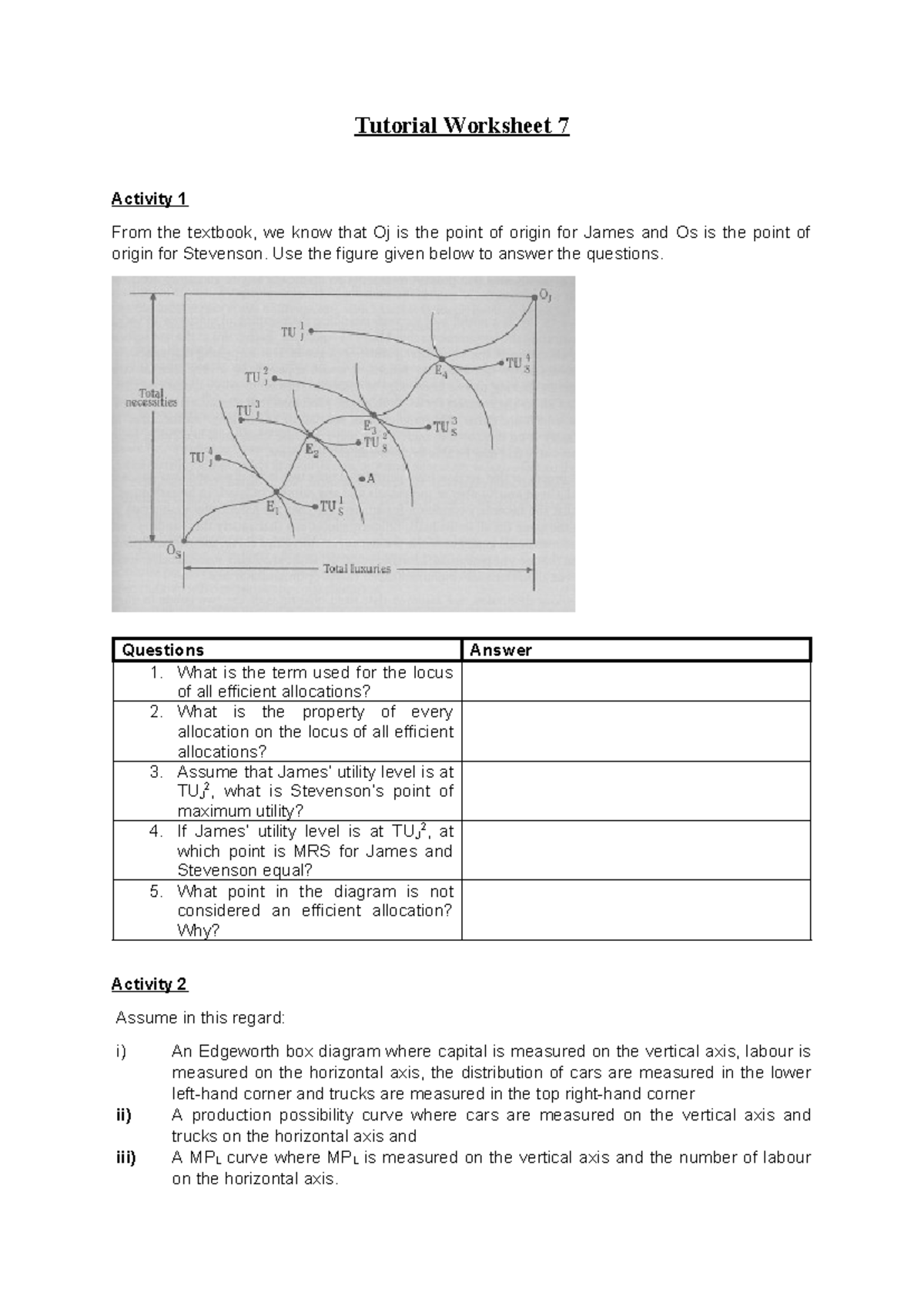 ECO 2B Tutorial Worksheet 7 Analysis and Answers - Studocu