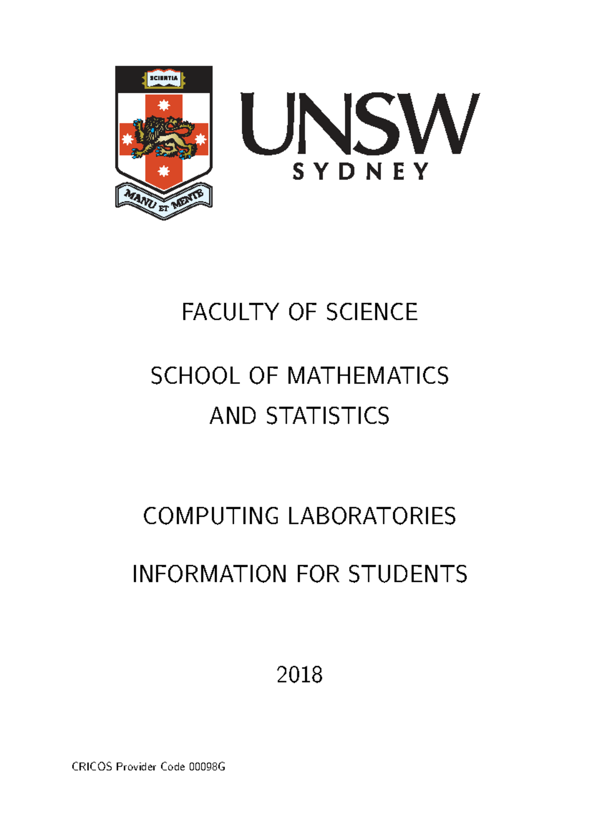 Student Labs Guide - School of Mathematics and Statistics 2018 - Studocu