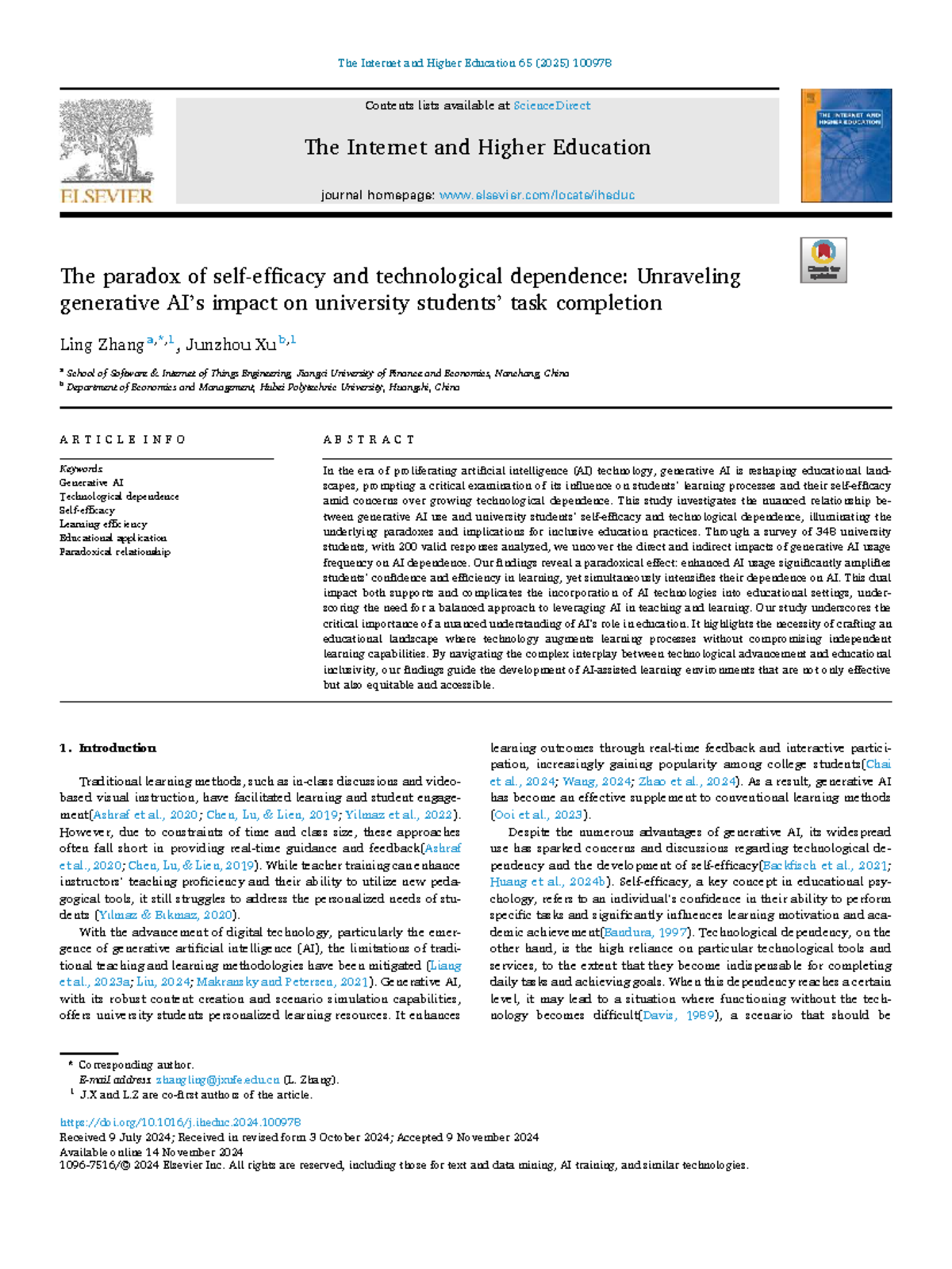 The Paradox of Generative AI: Enhancing Learning Efficiency vs ...