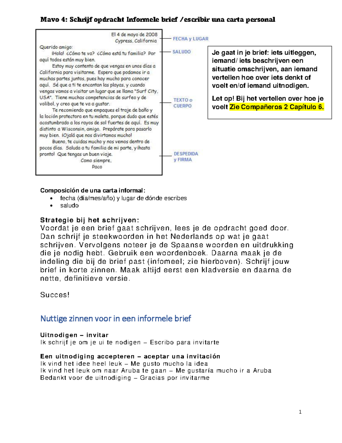 Mavo 4: Instructies voor een Informele Brief Schrijven - Studeersnel