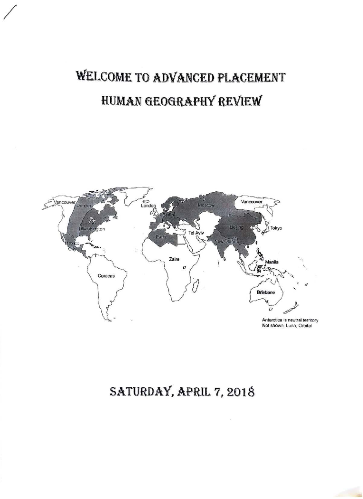 APHG 2018: Comprehensive Exam Review and Study Guide - Studocu