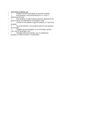 Property Law - Study Notes & Assignments - Studocu