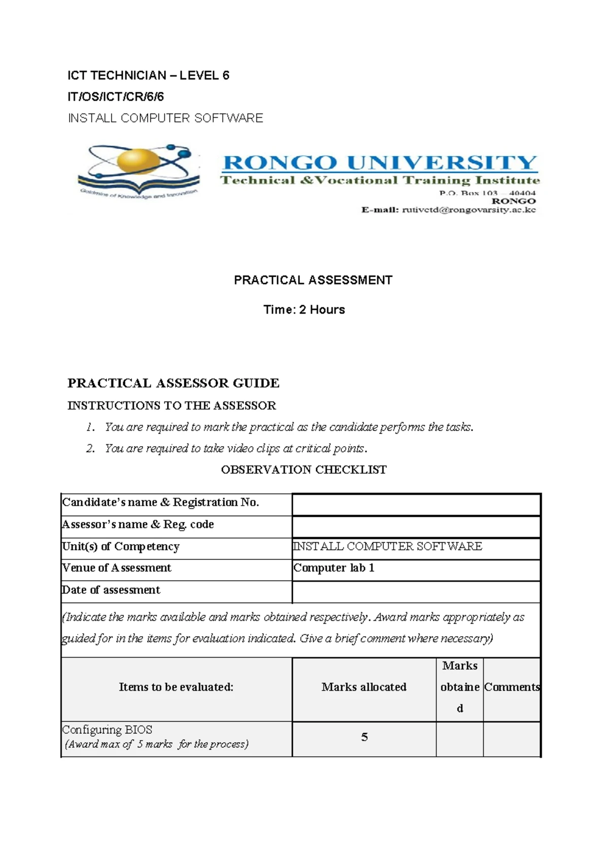 061006T4ICT Practical Assessment: Computer Repair & Maintenance Guide ...