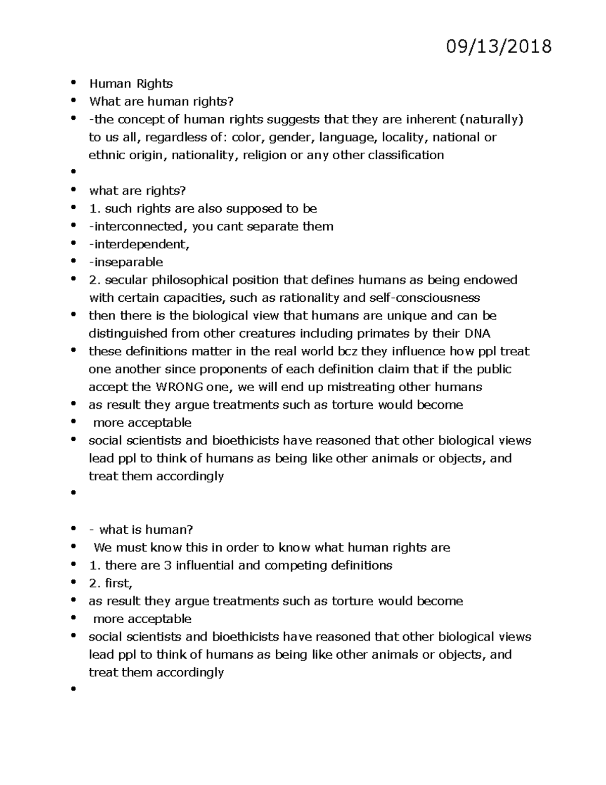 Human Rights Overview and Issues - POLI 214 Notes - Studocu