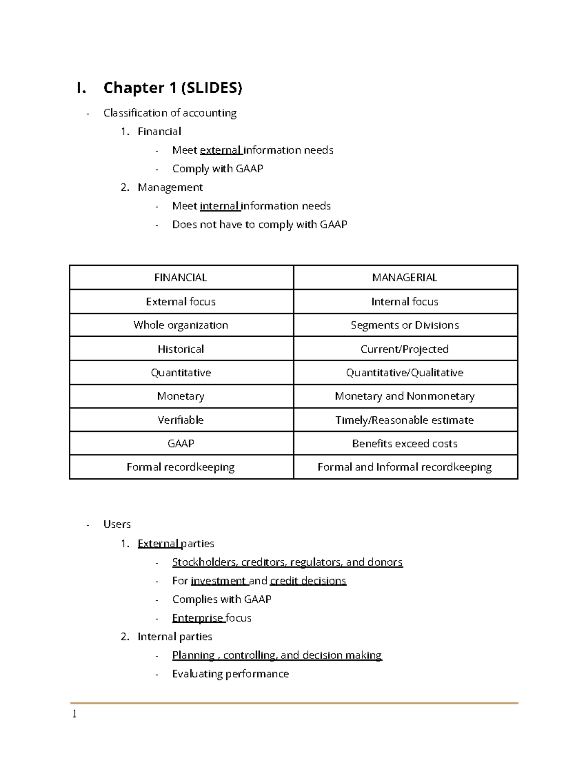 Cost Accounting Notes - Chapter 1 Overview (FIN 101) - Studocu