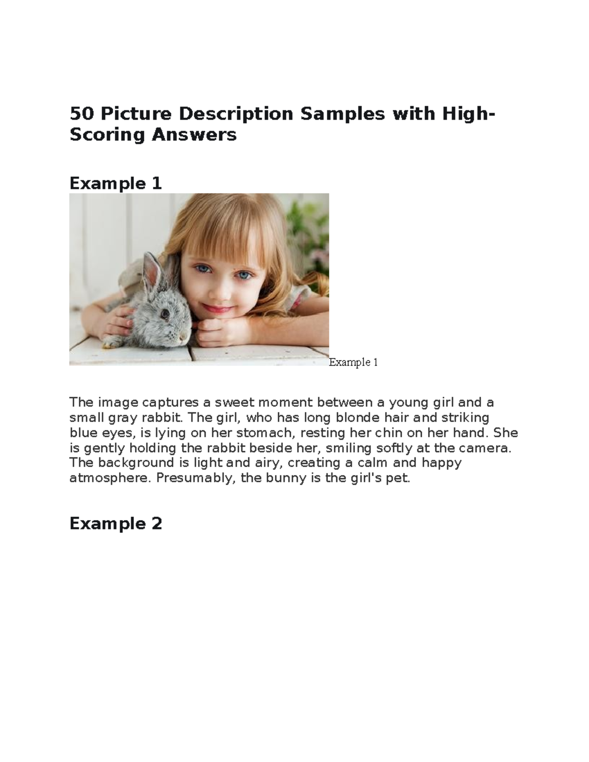 50 High-Scoring Picture Description Samples for Exam Prep - Studocu