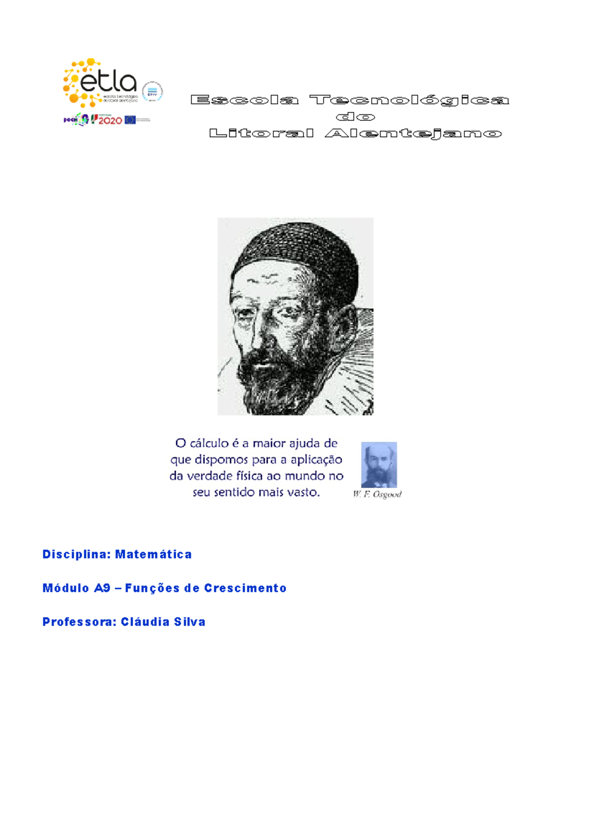 Matemática - Manual do Módulo A9: Funções de Crescimento e Logaritmos ...