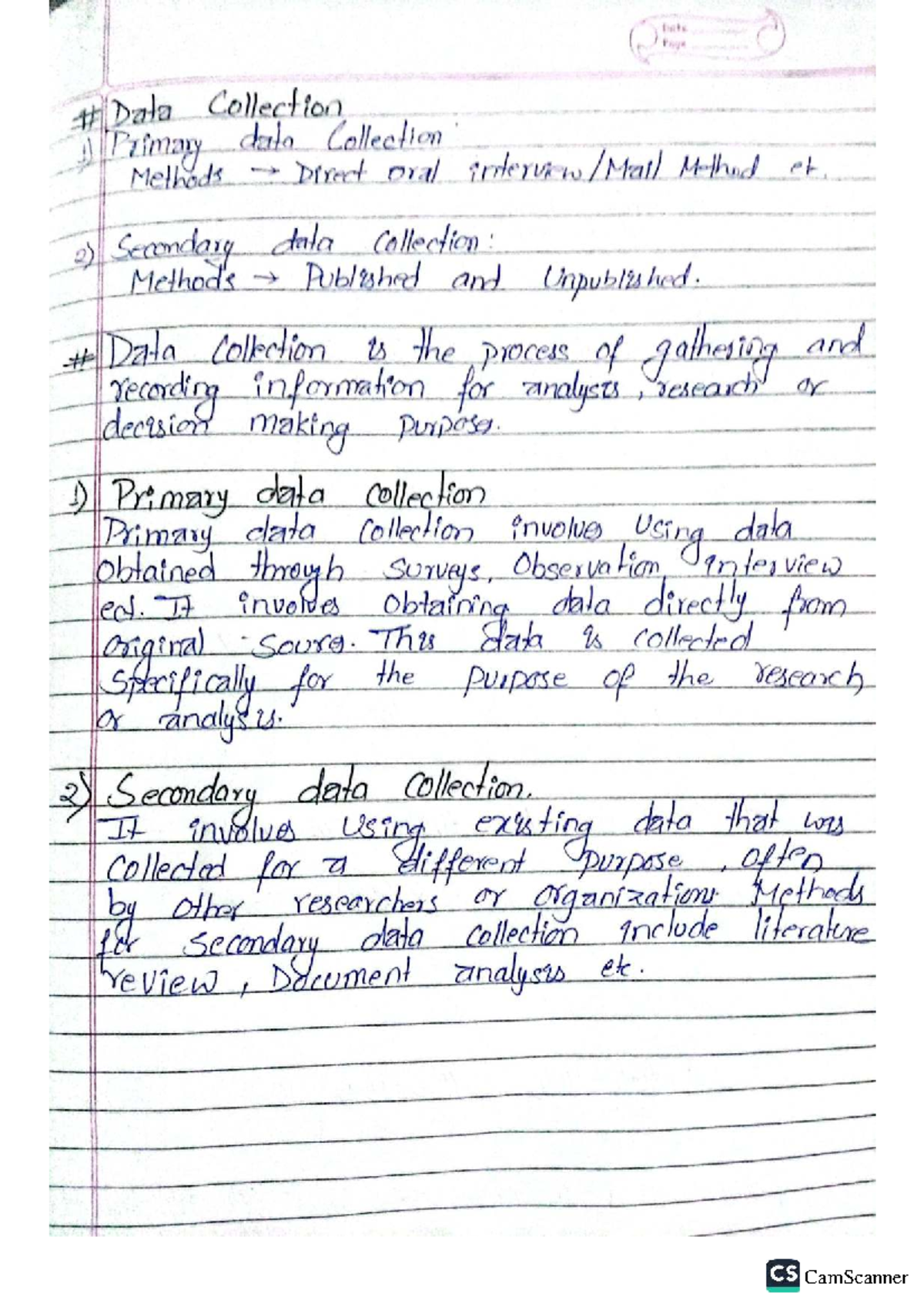 CS Practical Questions and Answers on Data Collection Methods - Studocu