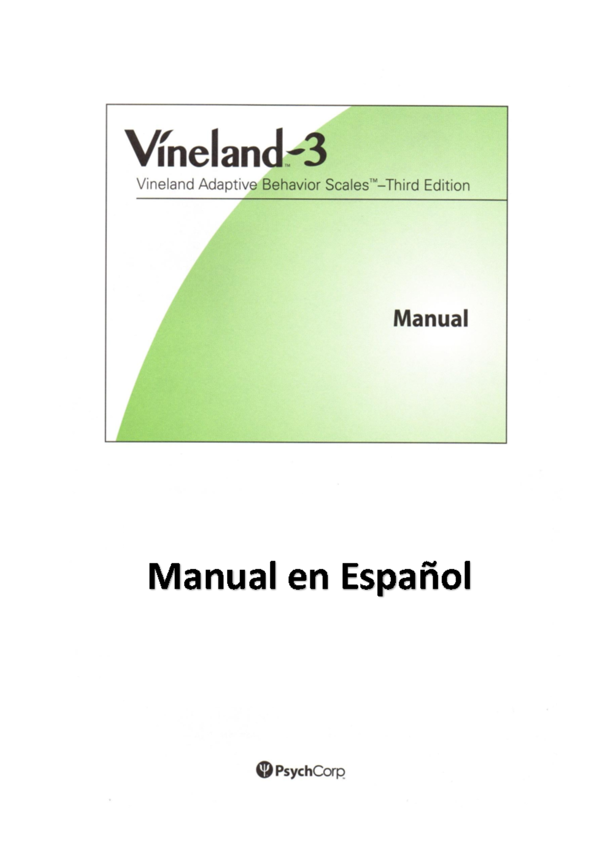 Manual en Español de la Escala de Comportamiento Vineland-3 - Document Preview