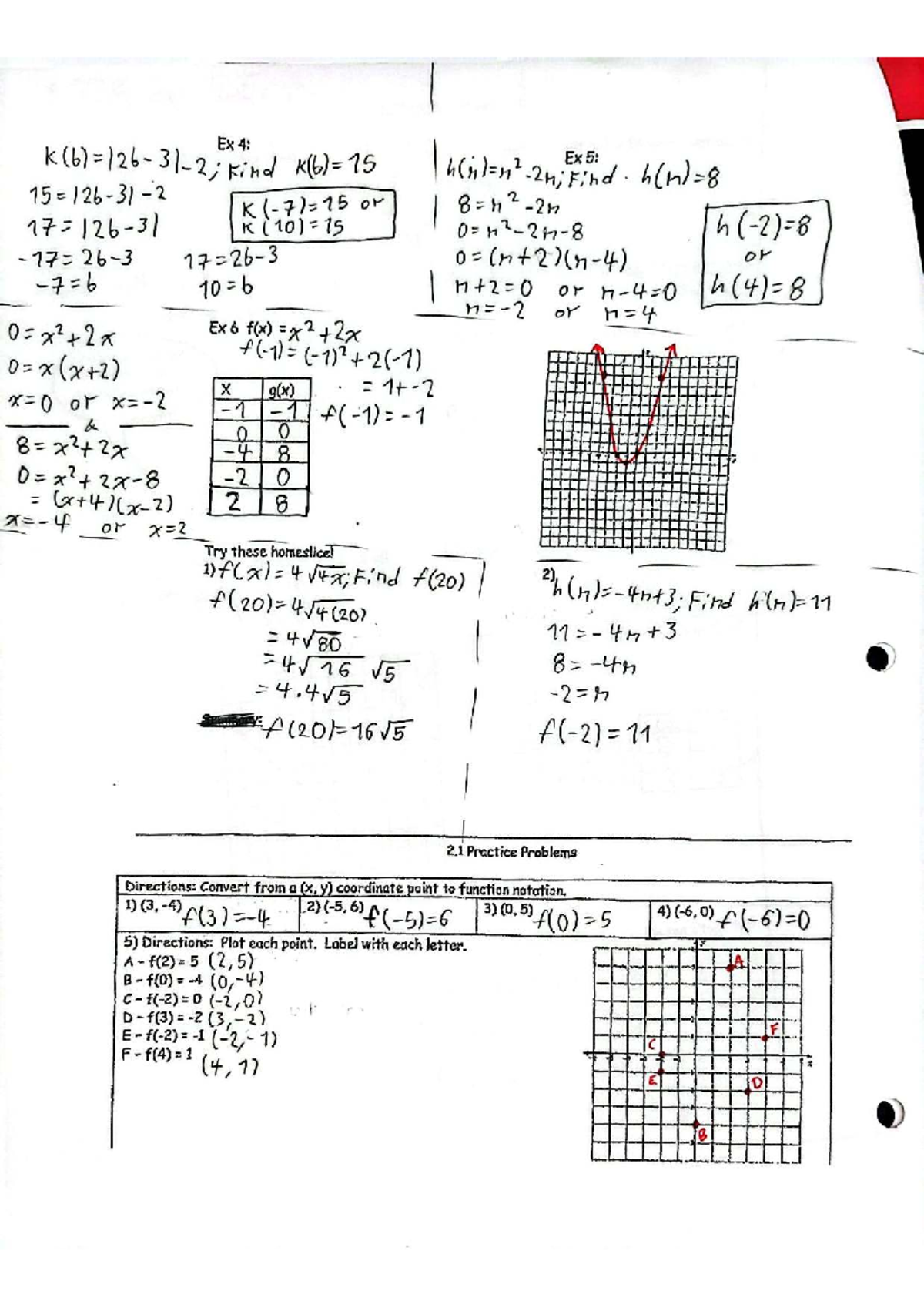 Practice Section 2: Video Notes for Chapter 2 - Math Functions - Studocu