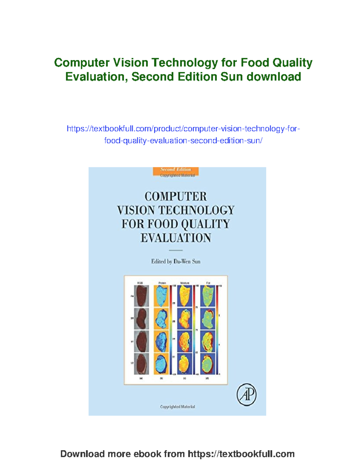 Computer Vision Tech for Food Quality Eval, 2nd Ed. - Sun - Studocu