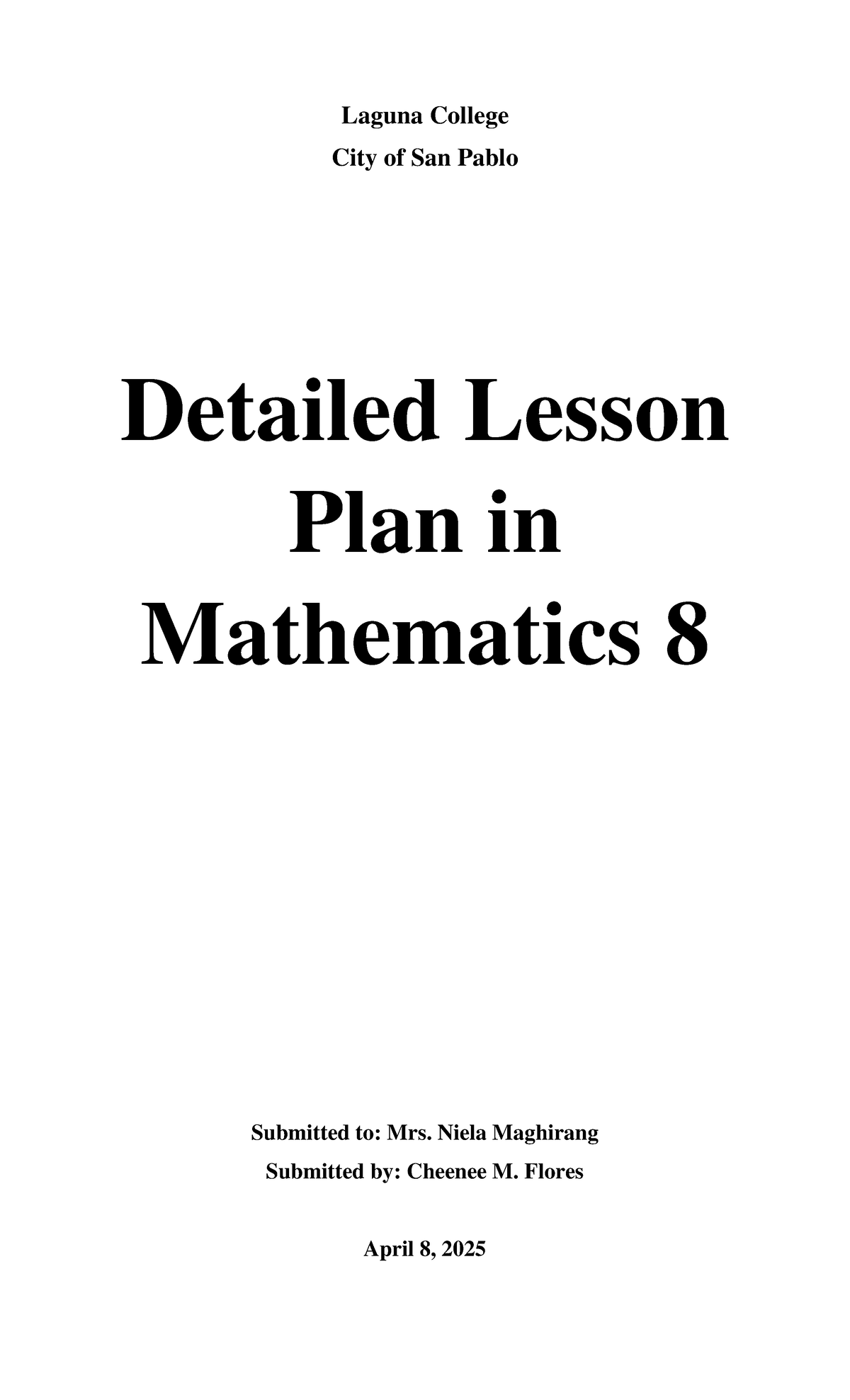 DLP-Math 8: Detailed Lesson Plan on Logical Reasoning Concepts - Studocu