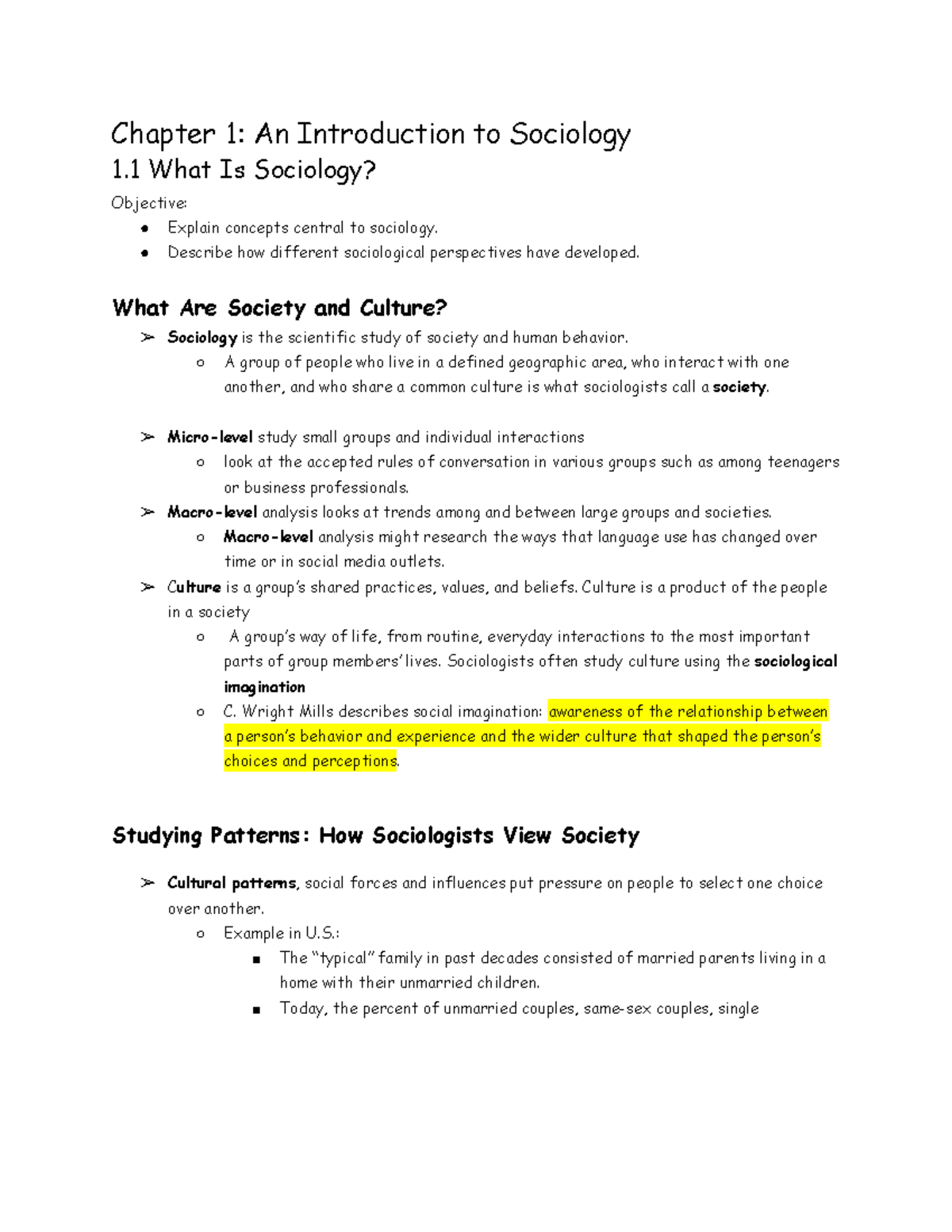 GPTC SOC 101: Chapter 1 Overview of Sociology Concepts and Perspectives ...