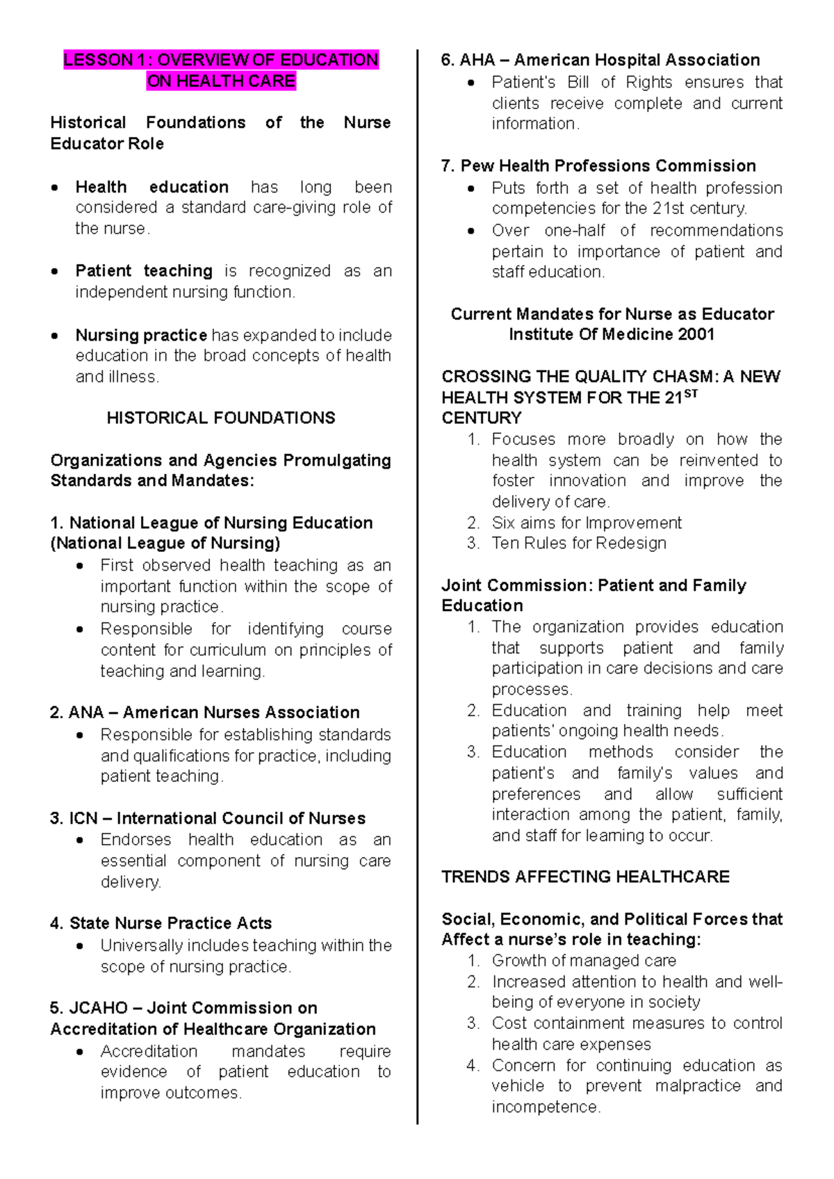 NCM 102 Final Exam Reviewer: Key Concepts in Health Education - Document Preview