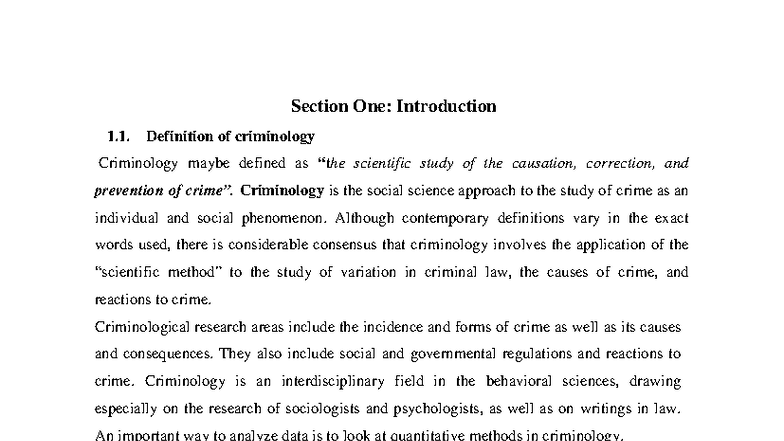 Criminology Notes (250316): Introduction to Key Concepts and Theories ...