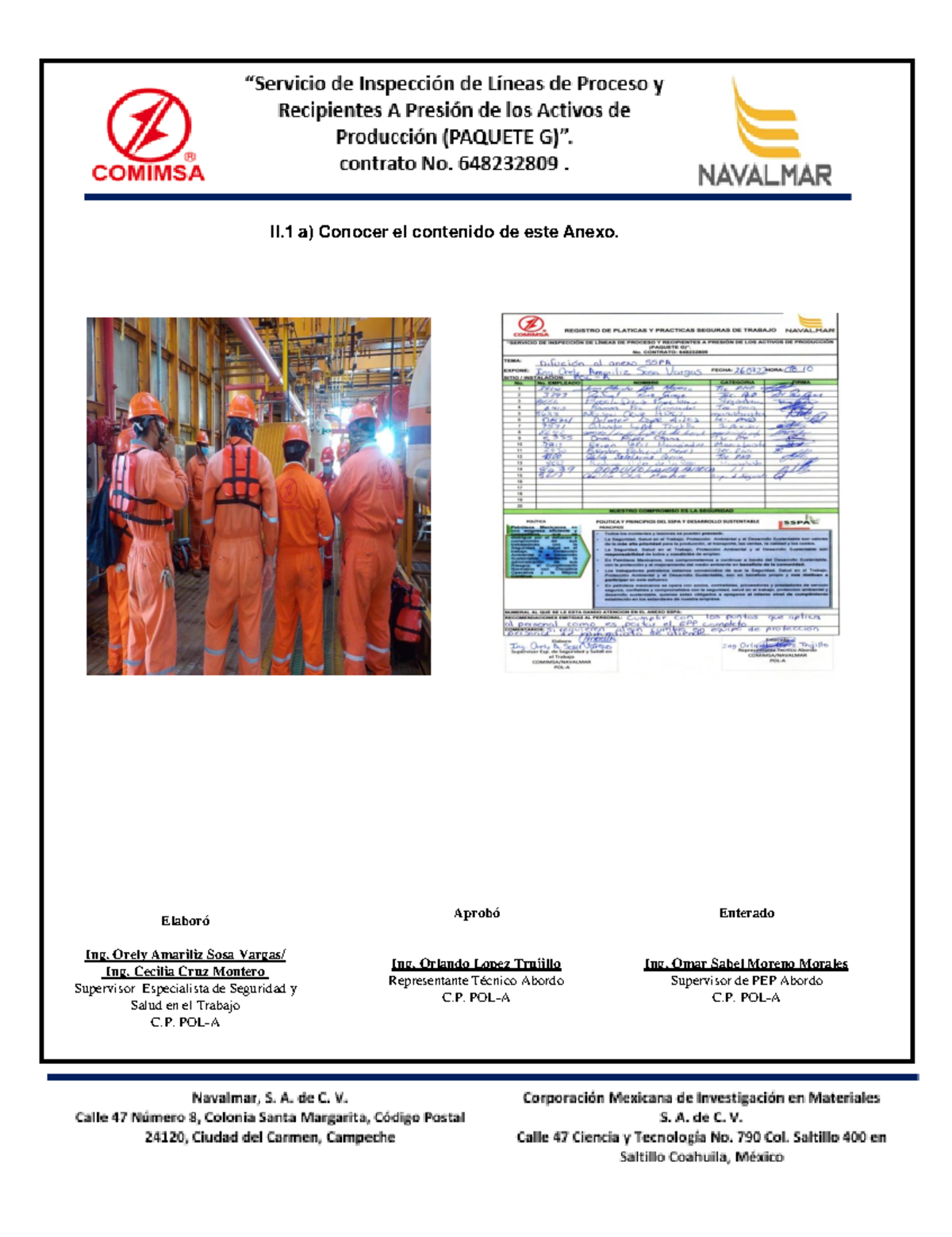 Cumplimiento de SSPA - Anexo II.1: Evidencias y Procedimientos - Document Preview