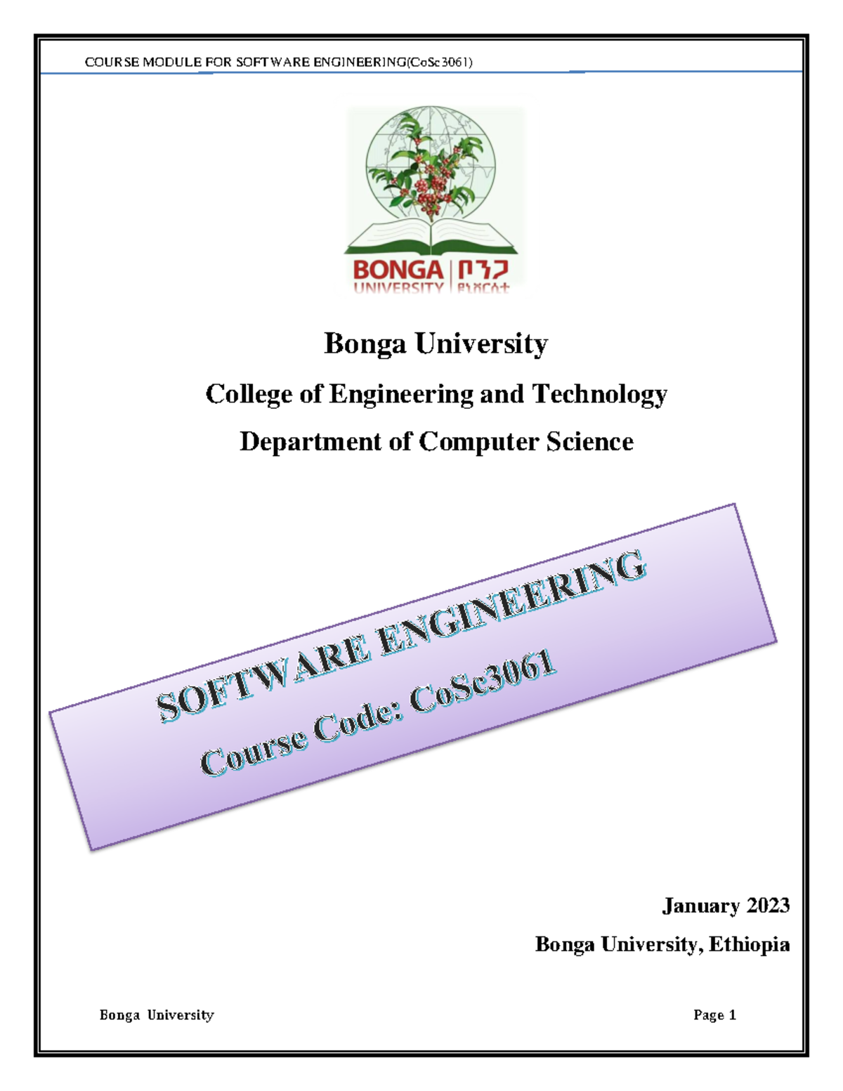 9. Software enginering - COURSE MODULE FOR SOFTWARE ENGINEERING ...
