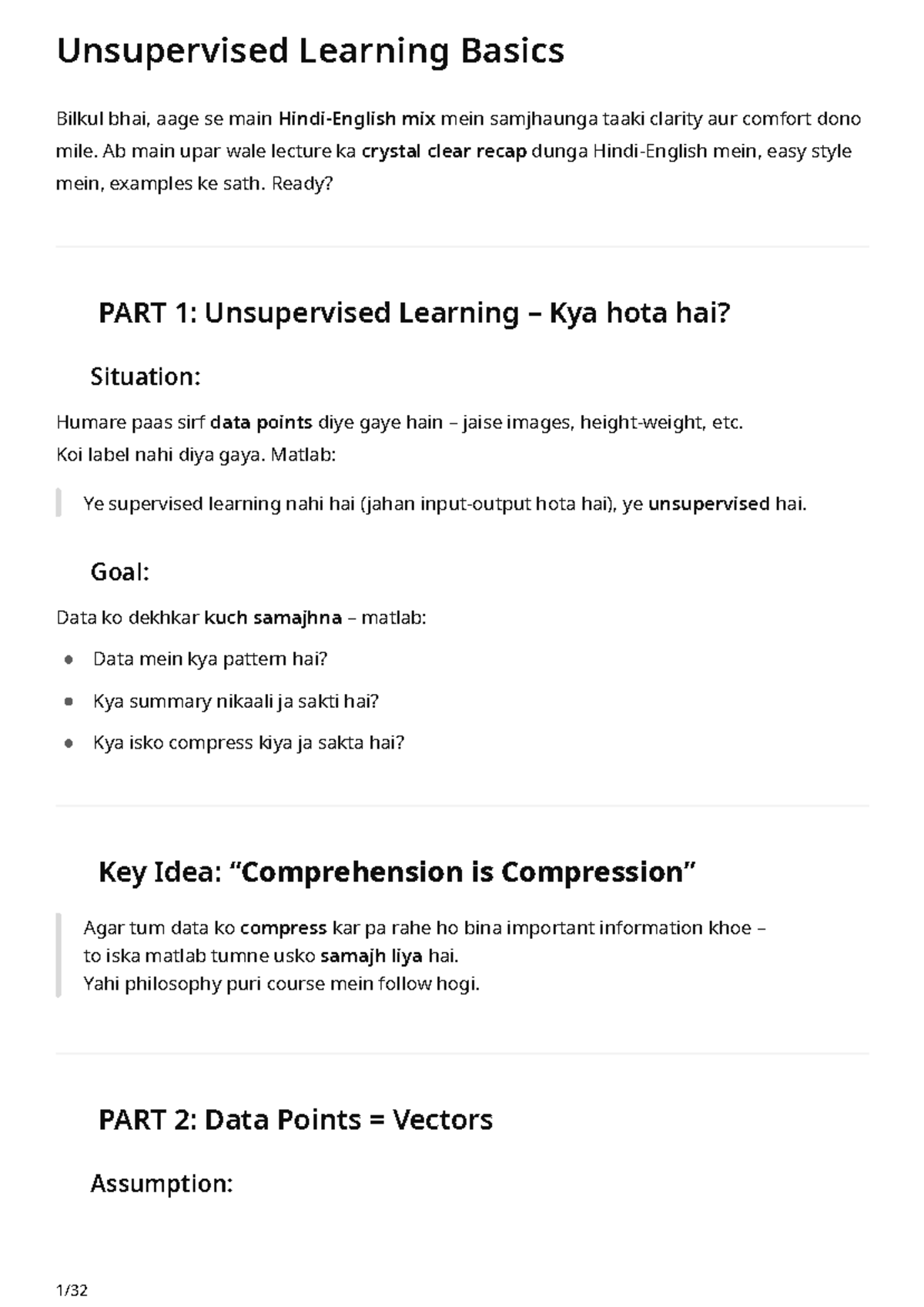 MLT 101: Unsupervised Learning Basics and PCA Overview - Studocu