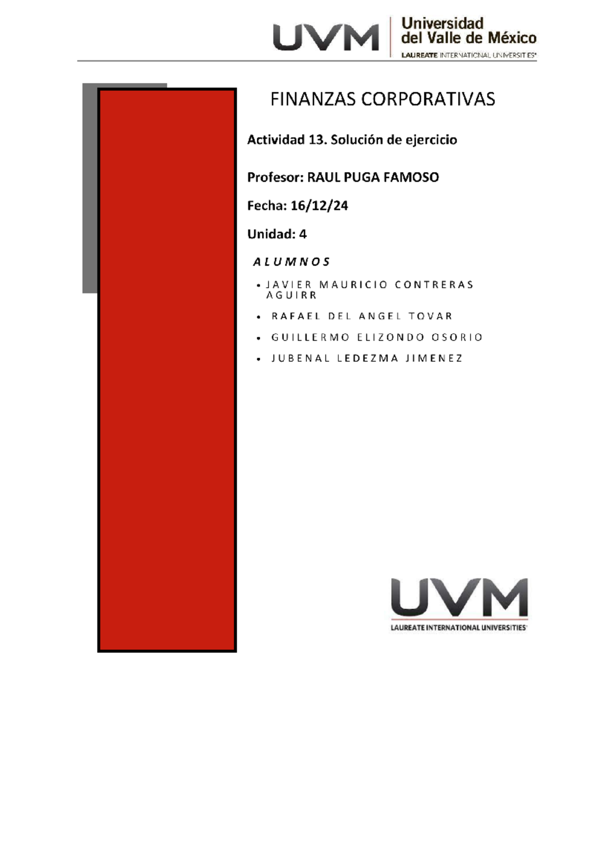 Actividad 13: Solución de Ejercicios de Decisiones Financieras - Document Preview