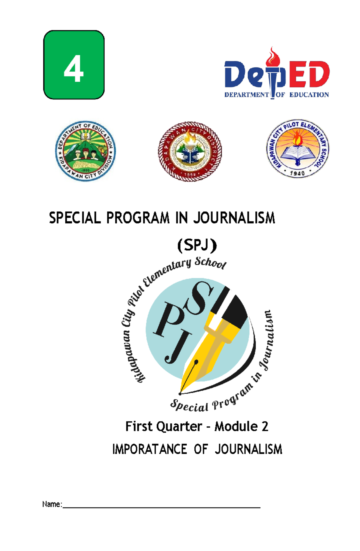 Grade 4 Slm Spj Week 2 Understanding The Importance Of Journalism