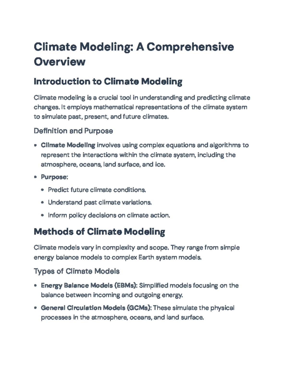 Climate Modeling: Overview & Applications in 2023 - Studocu