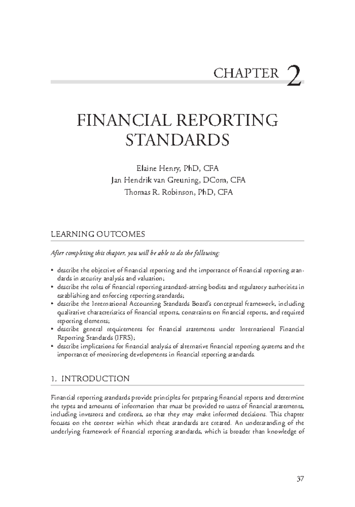 CHAPTER 2: FINANCIAL REPORTING STANDARDS - Key Concepts and Framework ...