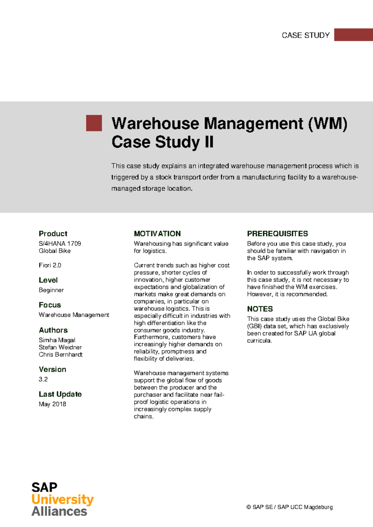 CASE STUDY WM II: Integrated Warehouse Management Process - Studocu